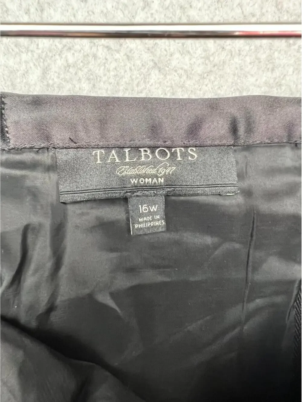 Talbots Womens Black Cream Paisley Print Pencil Skirt 16W Career Business Work